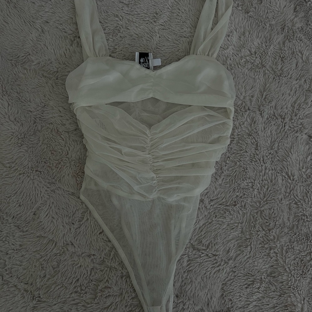 Princess Polly Cream Sheer Bodysuit